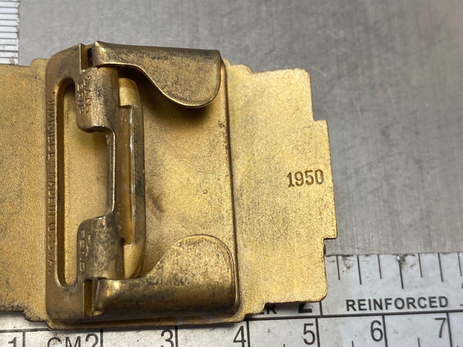 Vintage 1950 CCAA Tennis Award Trophy - Invisible brand, USA made belt buckle