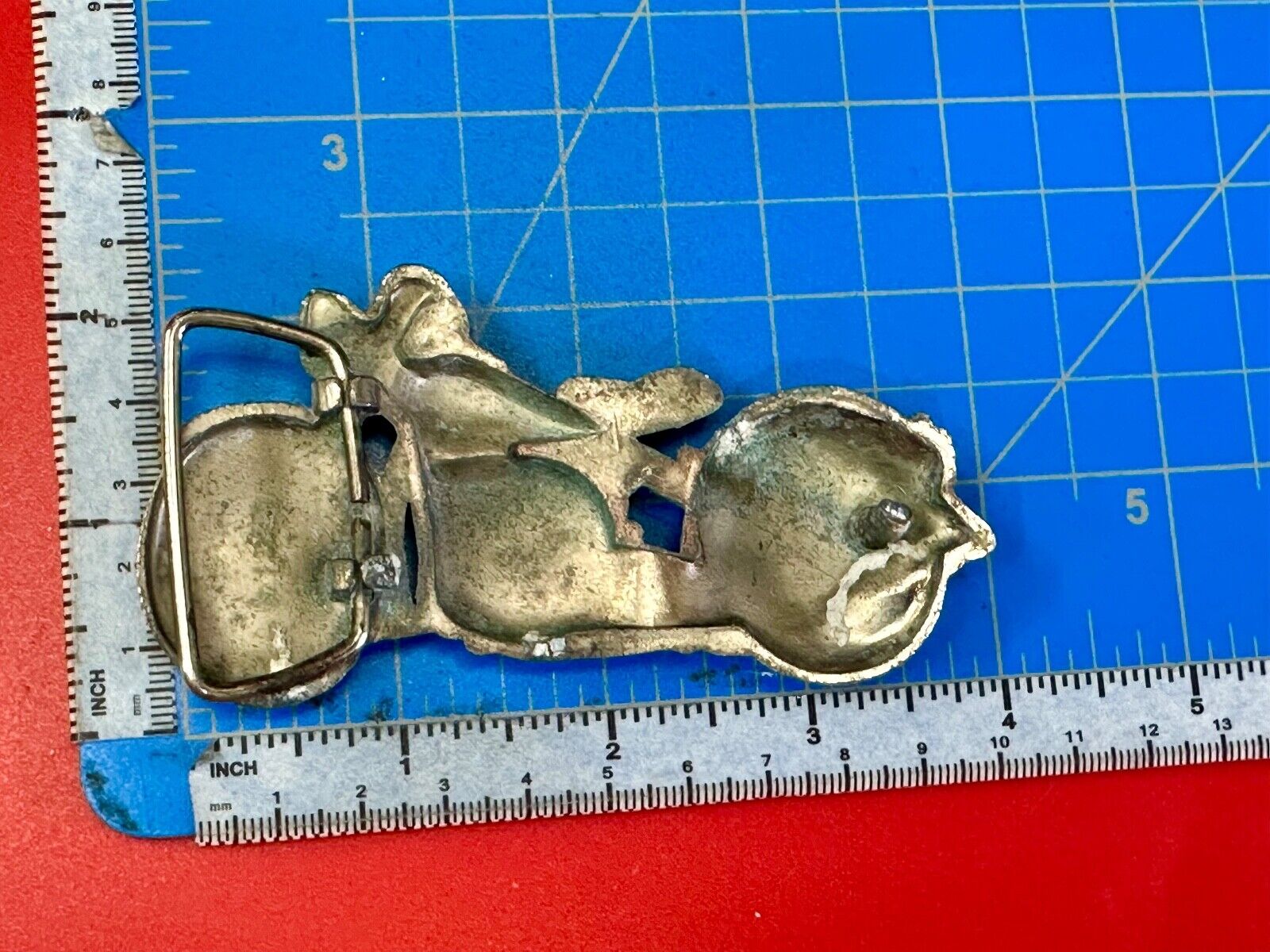 4" wide Figural Motorcycle W/ Saddle bag Silver color bikers belt buckle
