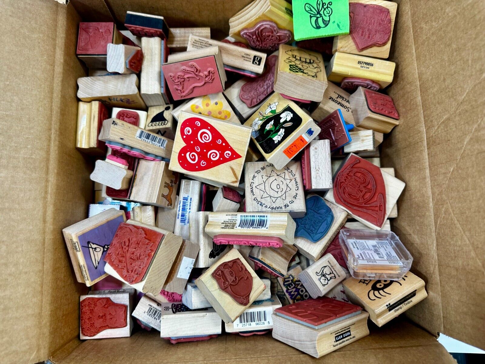6.7 Pounds of Rubber Stamps HUGE LOT - Mostly NEW! Scrapbook Teachers SCORE!