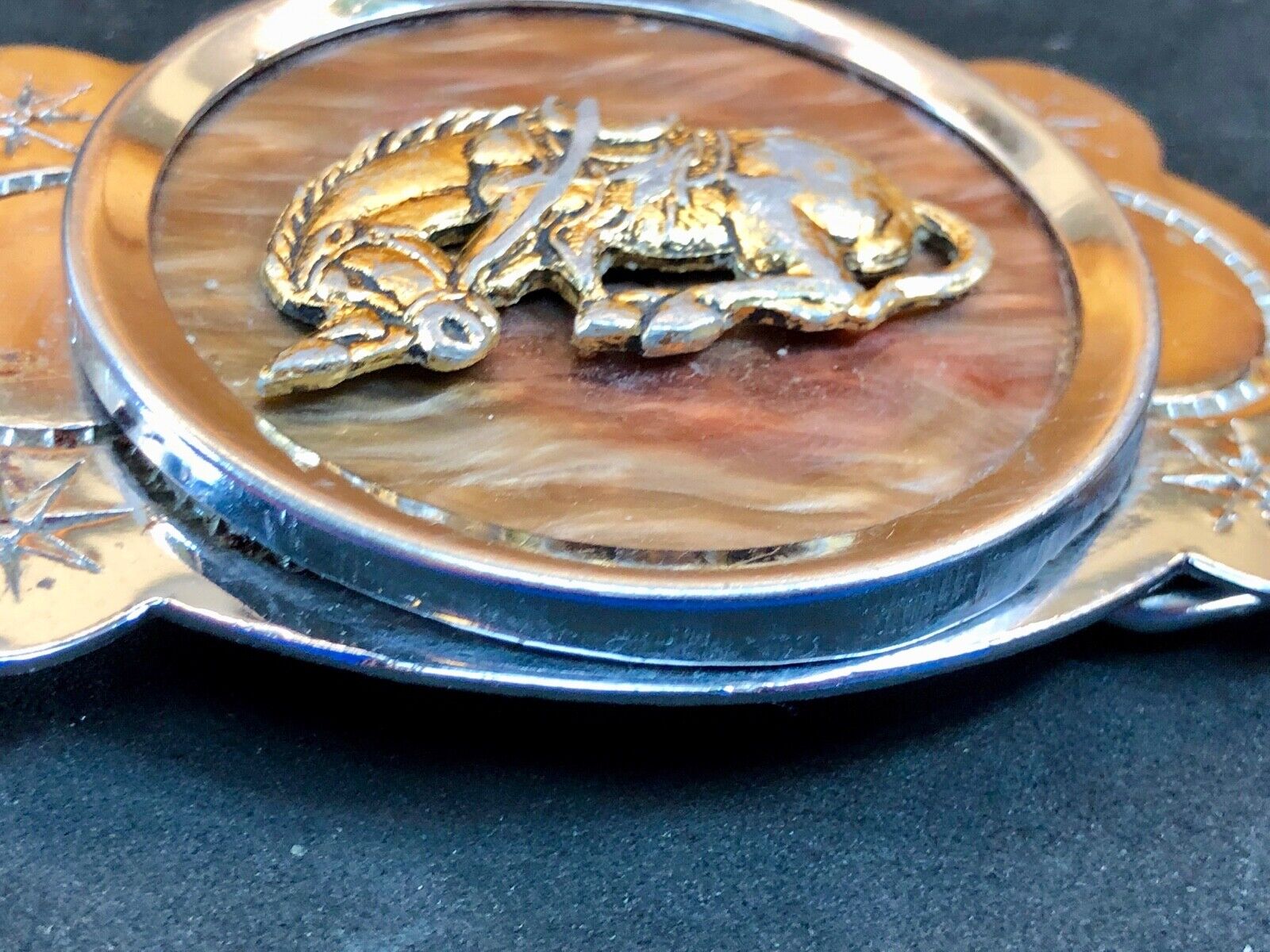 Vintage Horse in CenterPiece Rodeo Cowboy western belt buckle 