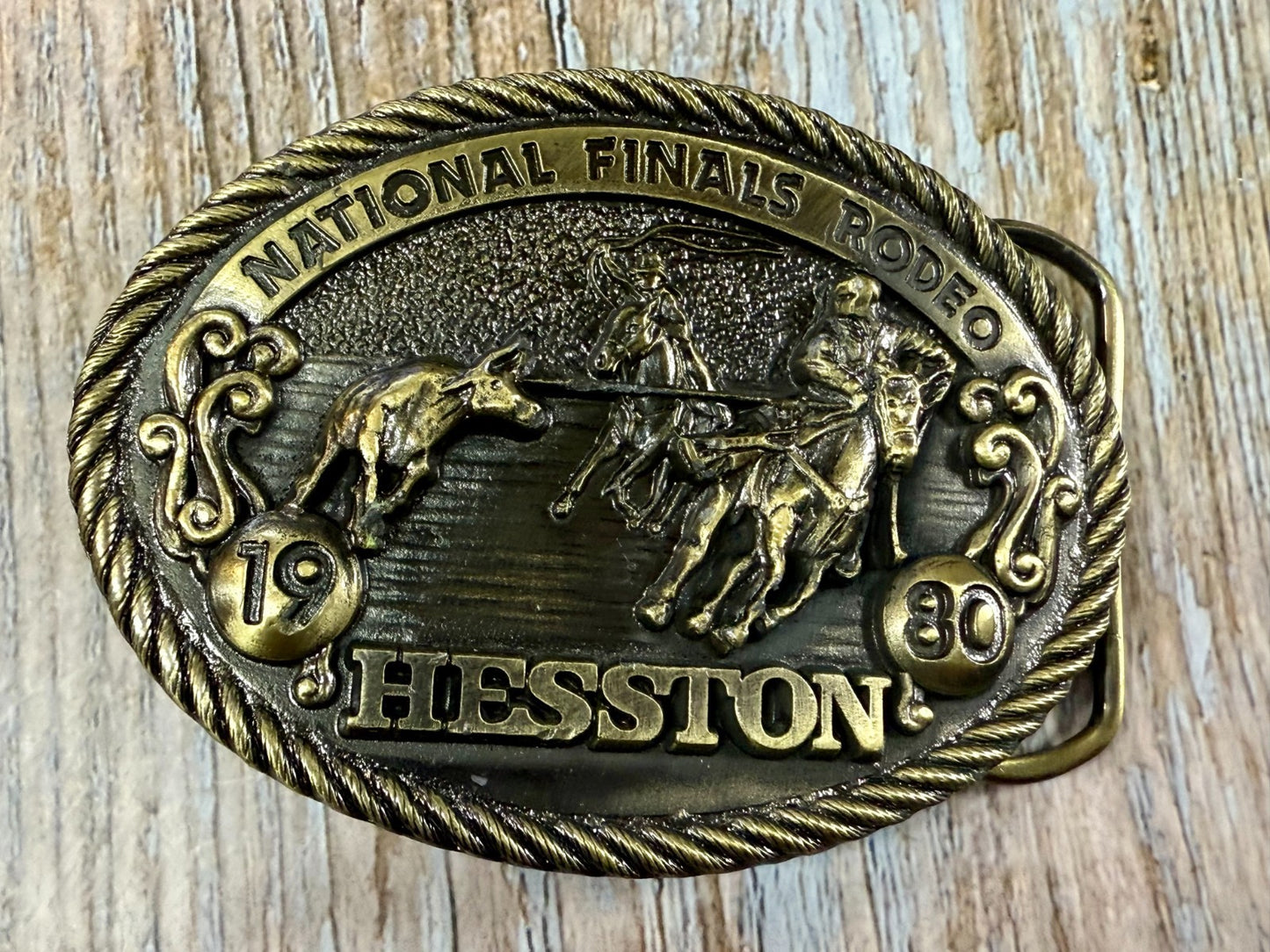 1980 Hesston NFR National Finals Rodeo Cowboys Western 6th Edition Belt Buckle
