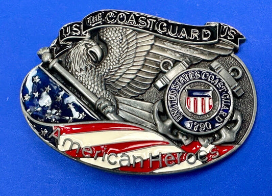 The US Coastguard raised dimensional belt buckle America's Heroes