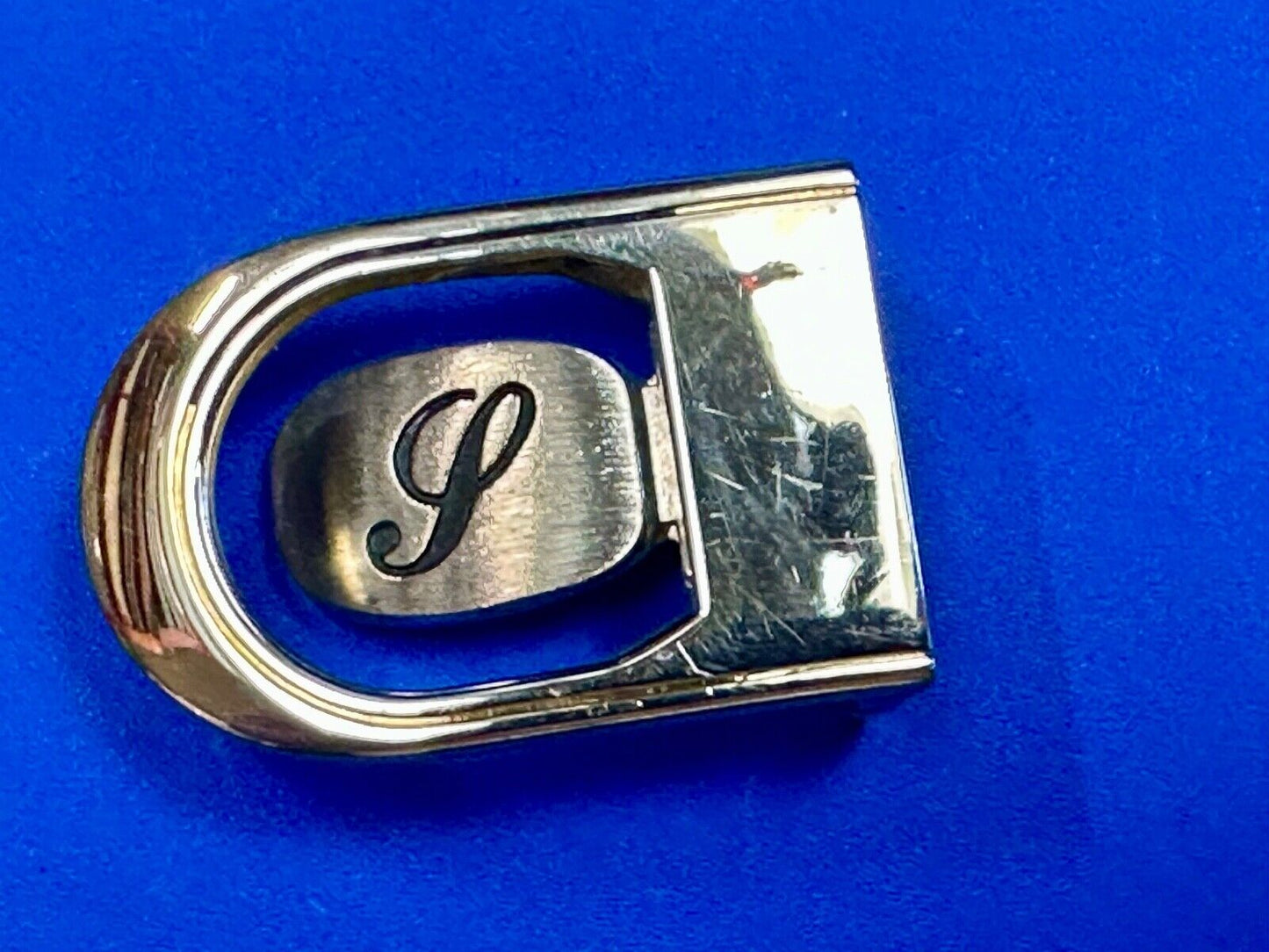 Vintage Letter monogram Initial P - Two Tone swinging belt buckle