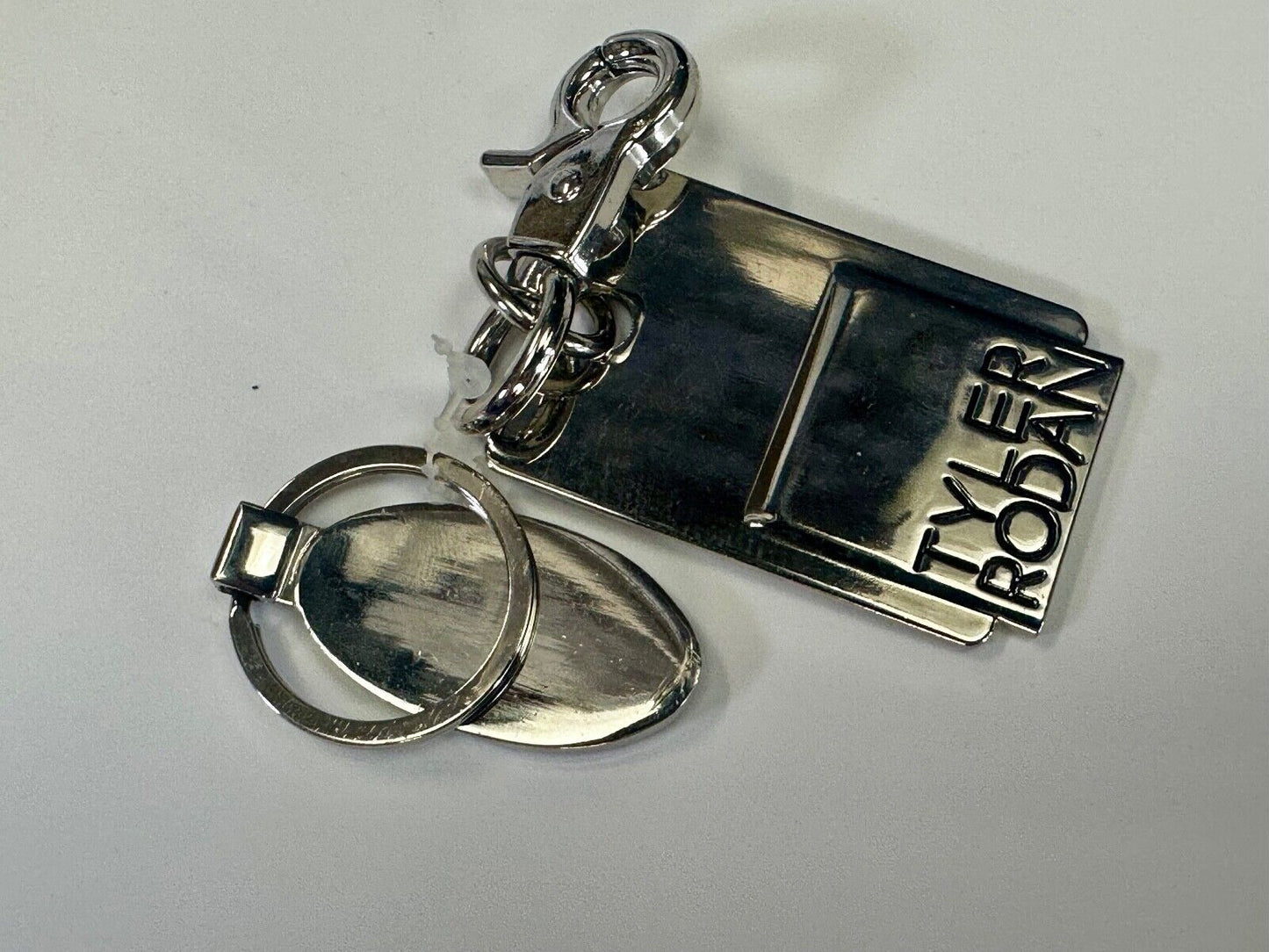Tyler Rodan Designer Silver Tone Hanging Keychain Ring & Purse Charm Hook