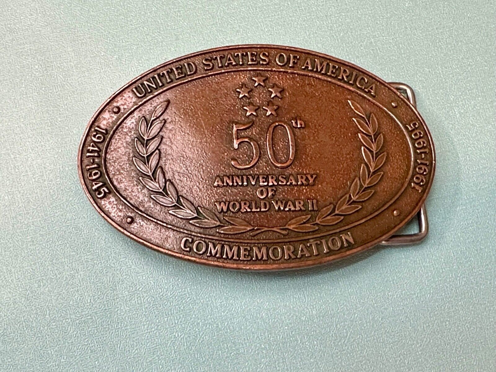 United Stated 50th Anniversary of World War 2 Commemorative belt buckle Crew INC