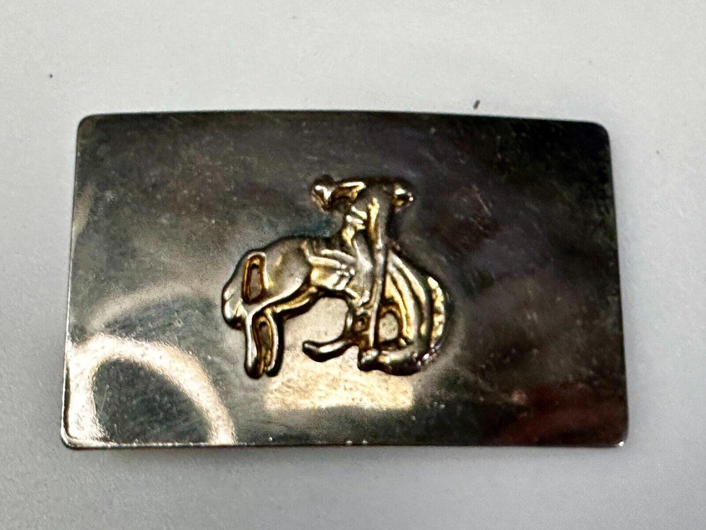Vintage Cowboy Saddle Bronc Western Reflective Belt Buckle