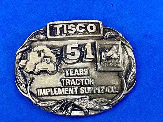 1988 Tisco Tractor Implement Supply Agriculture Farm Tools  51 Year Belt Buckle