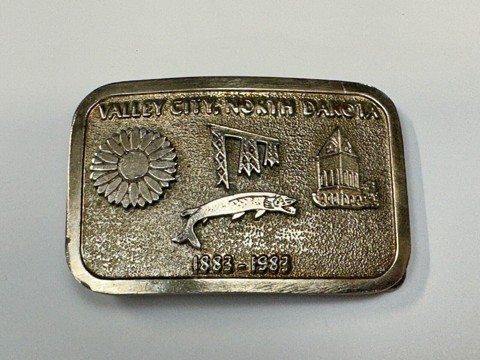 Vintage 1983 Valley City City State Commemorative North Dakota belt buckle