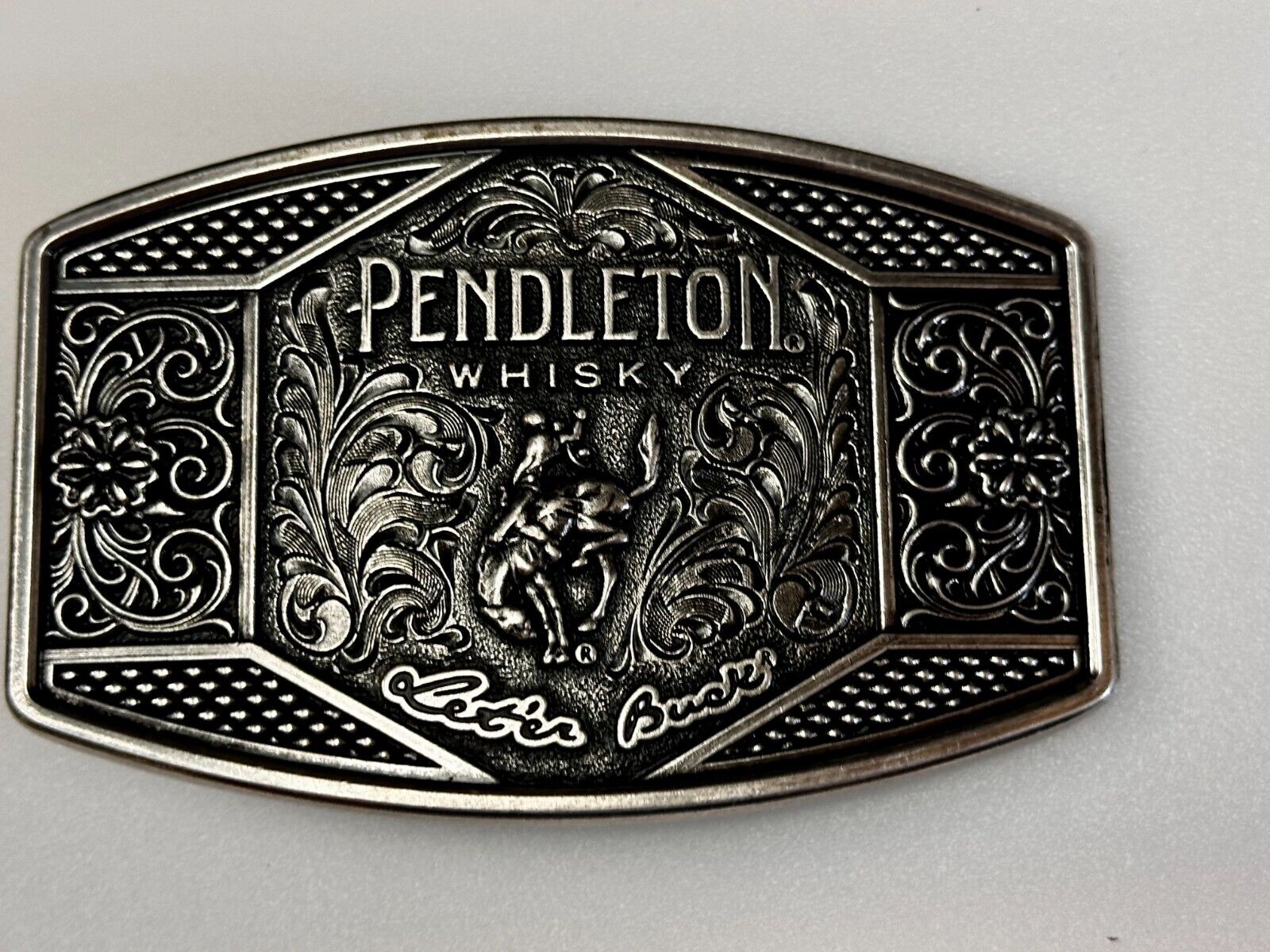 2022 Pendleton Whiskey Leter Buck Rodeo Cowboys Montana Silversmiths Belt Buckle
