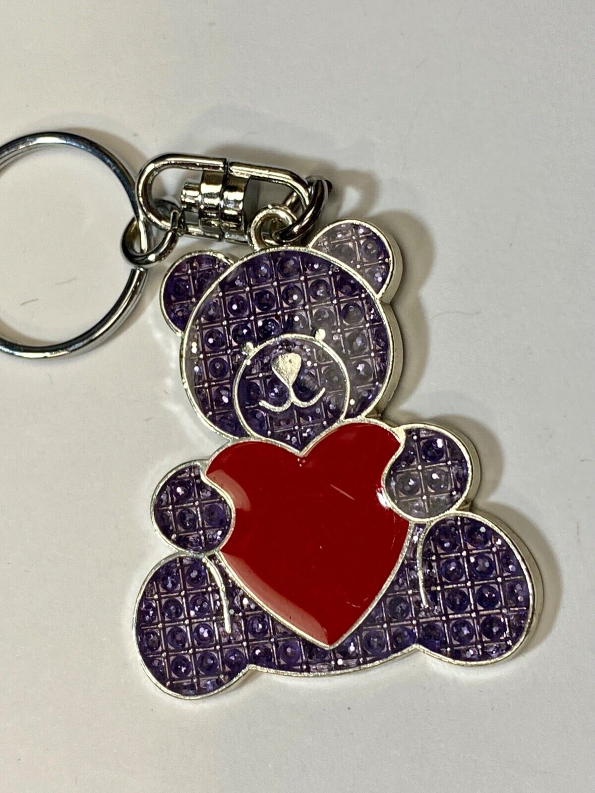 Adorable Teddy Bear with Heart Keychain - Key Ring Chain