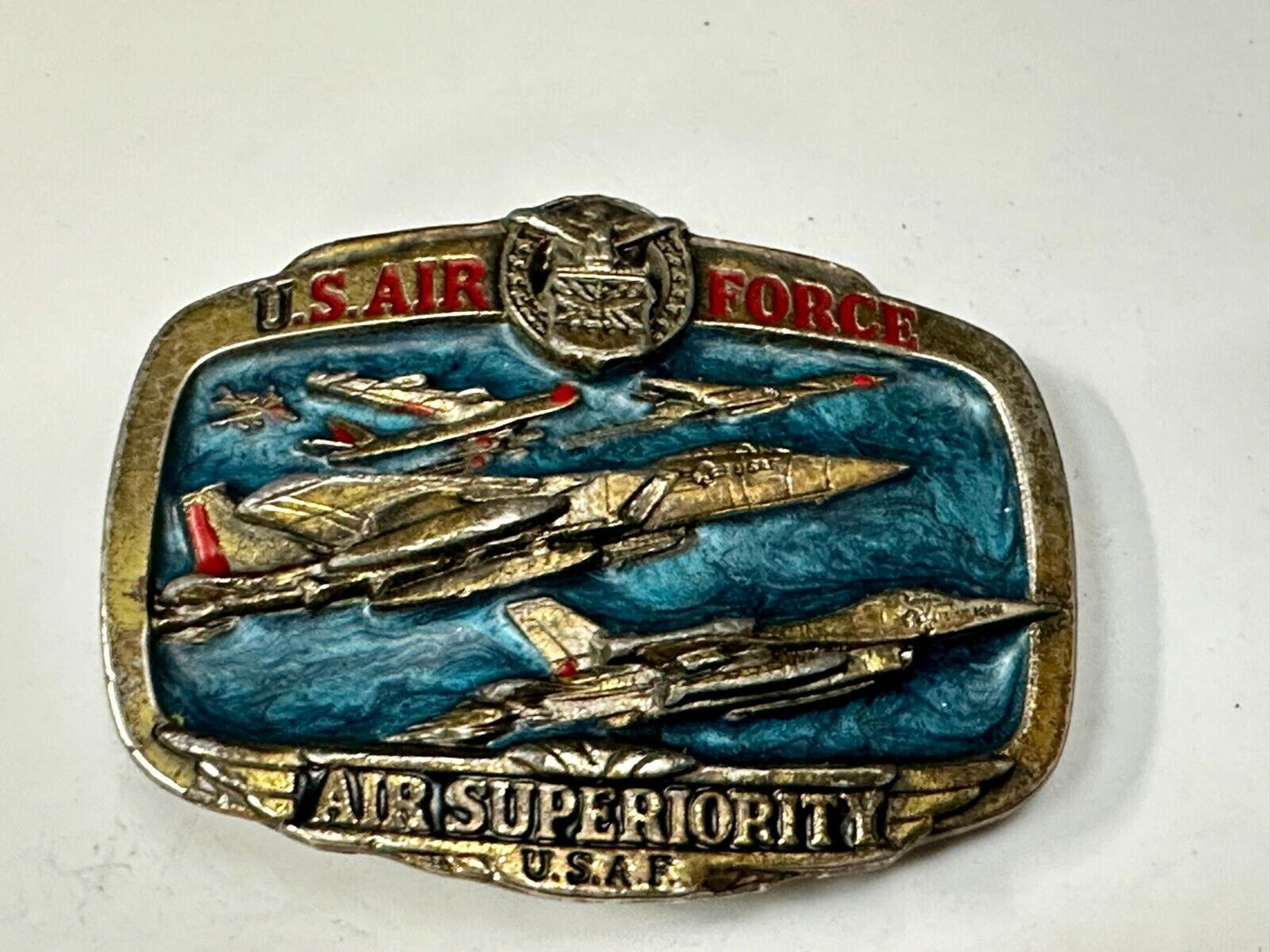 USAF Air Force Air Superiority Vintage 1989 The Great American Belt Buckle Co