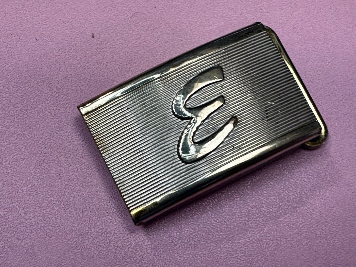 Antique Letter Monogram Initial E Art Deco Style Belt Buckle