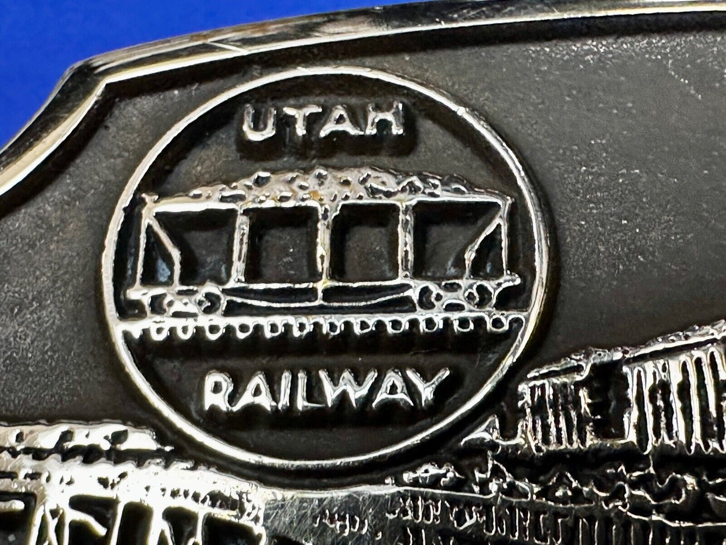 Utah Railway Train Rail Road 75 year Celebration 1897 Anacortes Belt Buckle