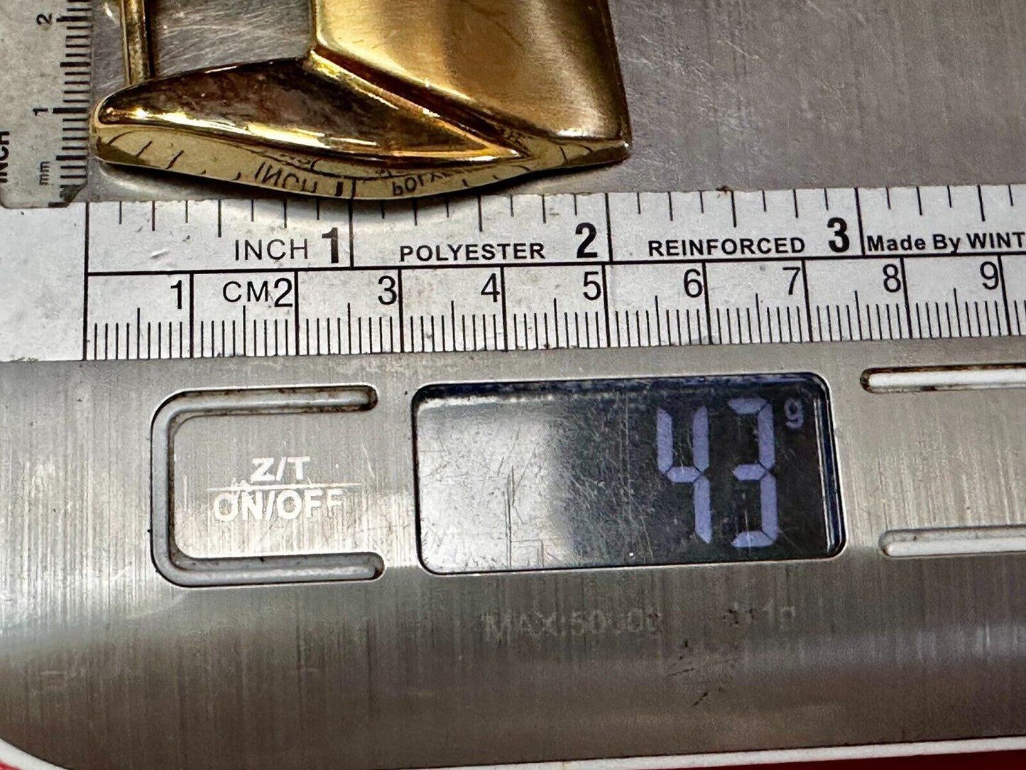 Unique Shaped Raised Gold Color Replacement Belt Buckle