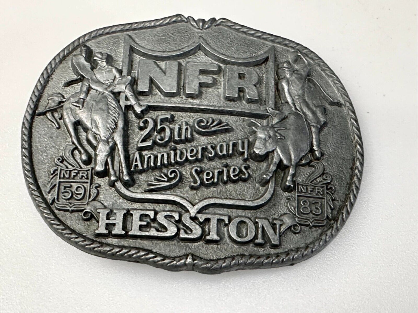 25 Year Anniversary Hesston NFR National Finals Rodeo Cowboys Belt Buckle