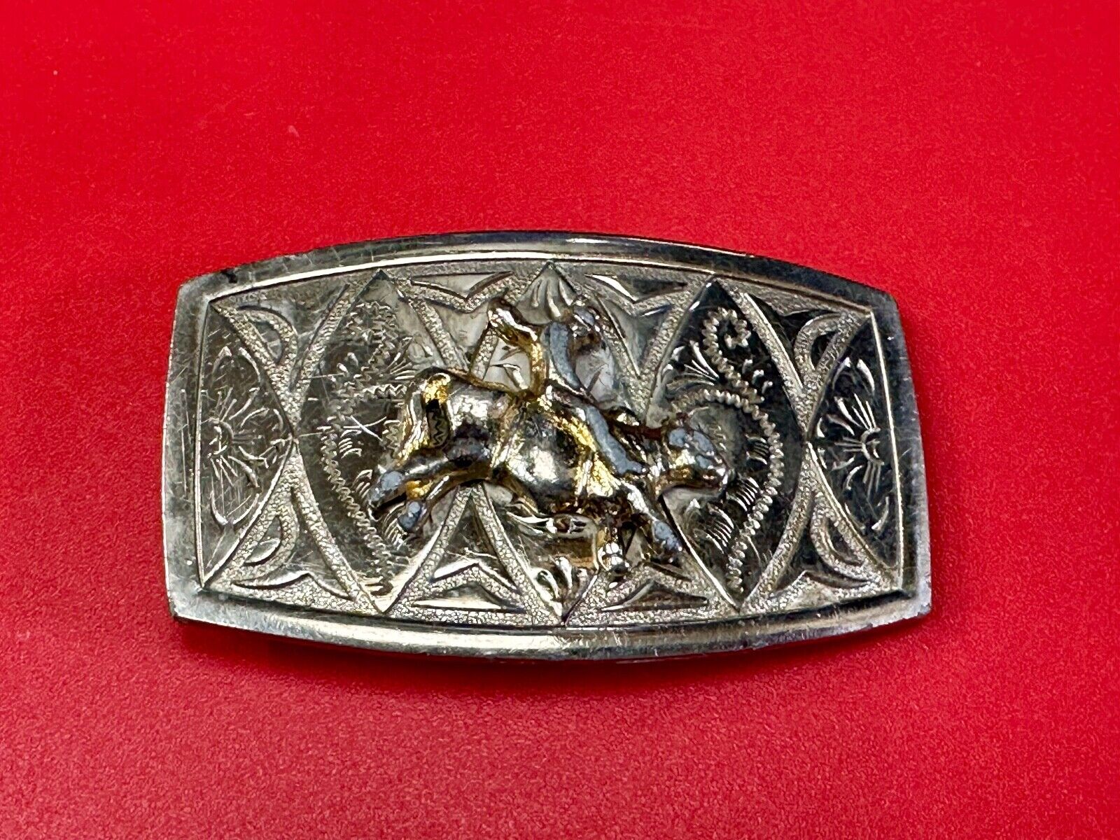 Vintage Cowboy Saddle Bronc western belt buckle to restore