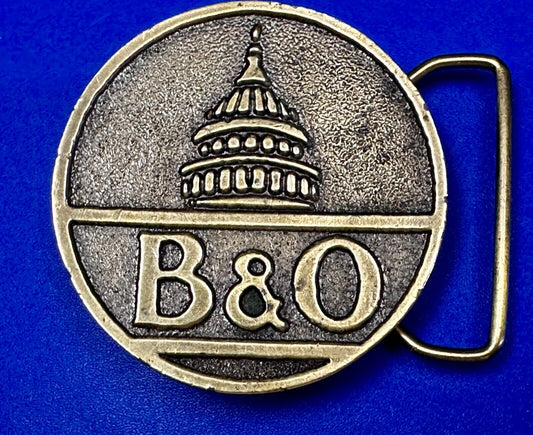 B & O  Baltimore and Ohio Railroad Vintage 1974 Belt Buckle by Lewis Buckle Co.