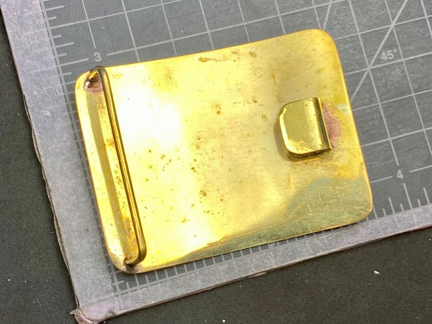 Antique Brass tone BOHO HIPPIE Ornate Lines Pattern Vintage Belt Buckle 