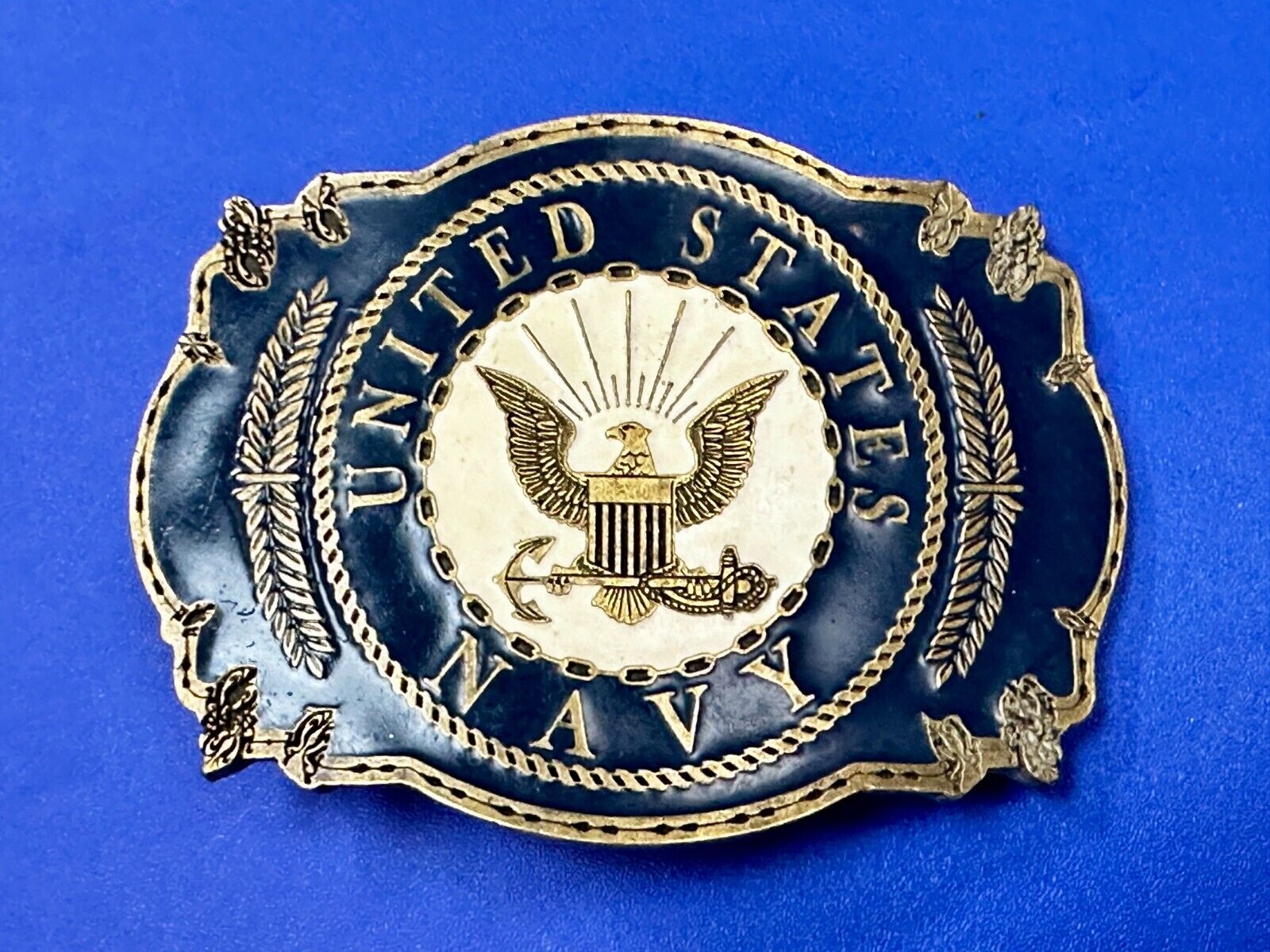 United States Navy Eagle Seal Vintage 1999 Commemorative Belt Buckle B.B. INC