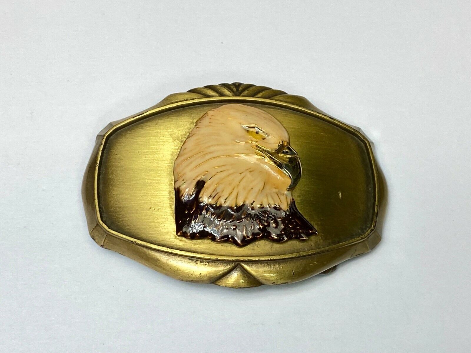Vintage 1978 American Usa Bald Eagle Commemorative Belt Buckle By Raintree
