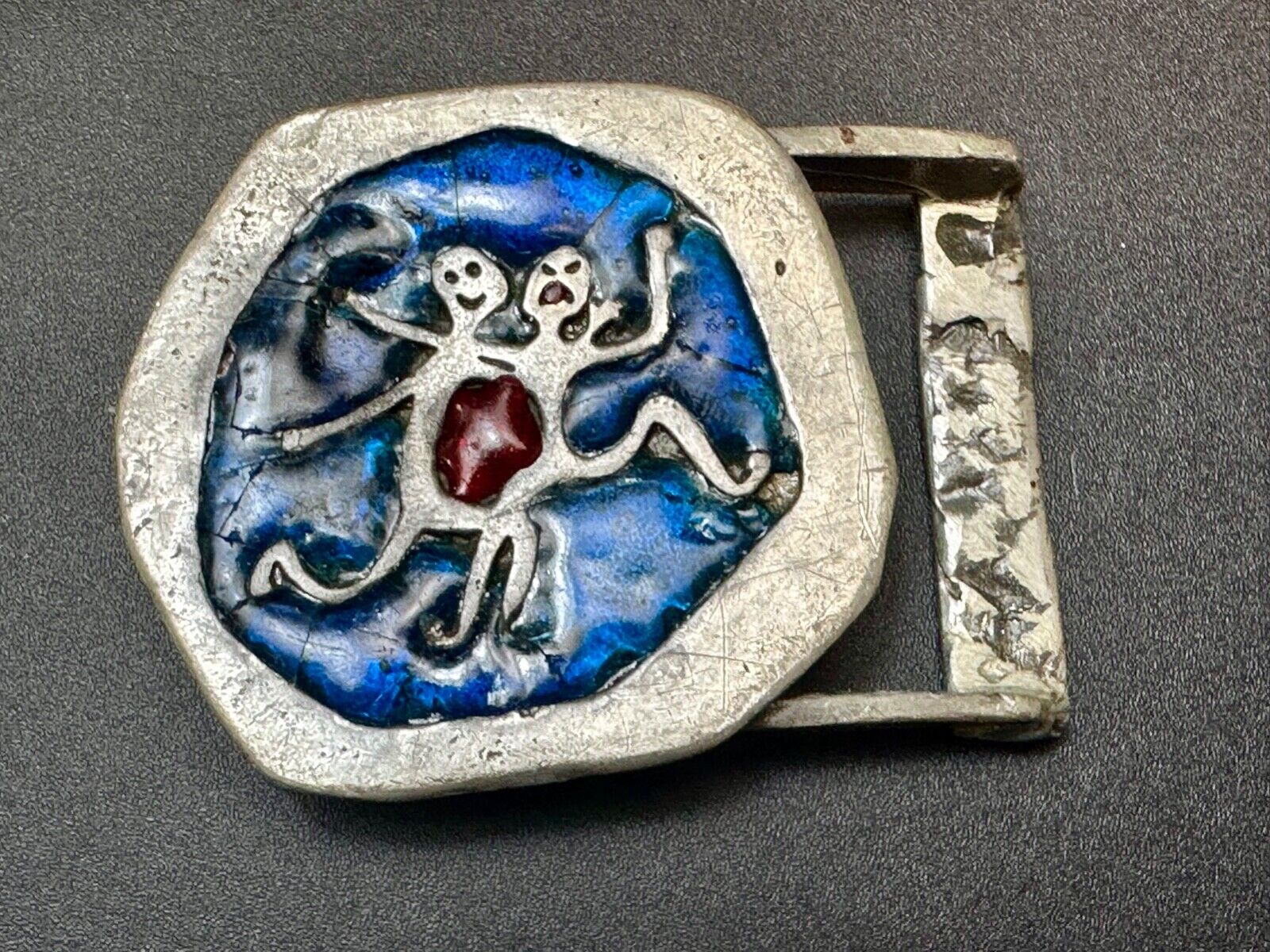 two southwestern vibe - ghosts / couple in love interesting colored belt buckle