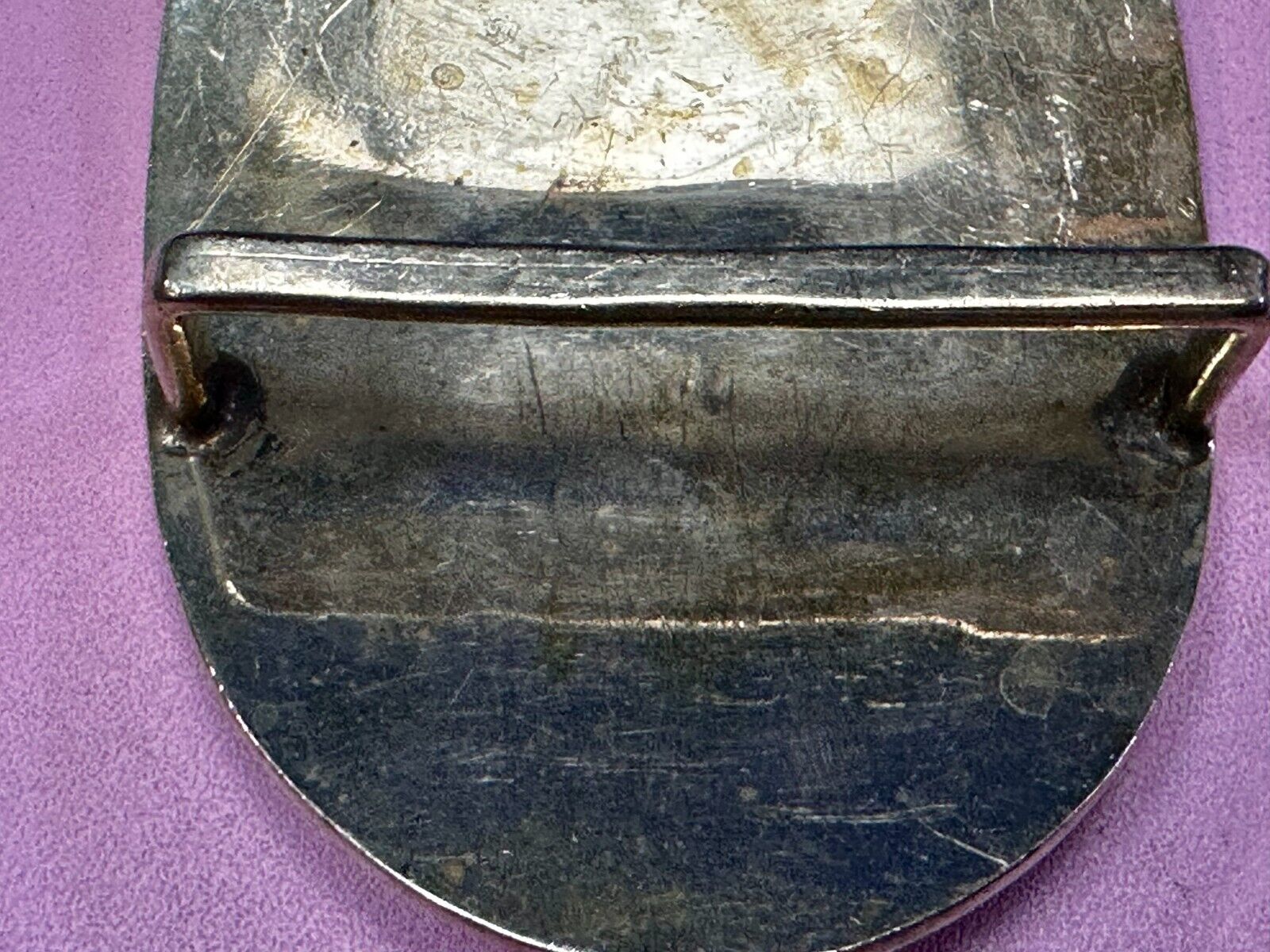 Vintage Inlaid Abalone Shell AZTEC MAYAN Theme Mexico Made? Belt Buckle