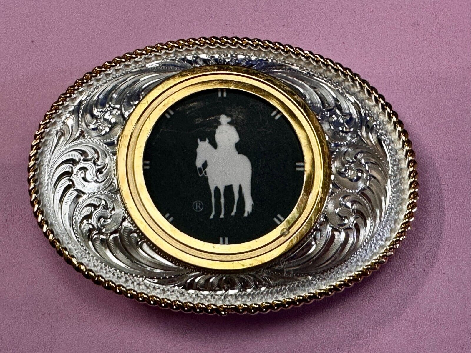 Vintage Blank Coin CollectorsTwo Tone Vintage Montana Silversmith Belt Buckle