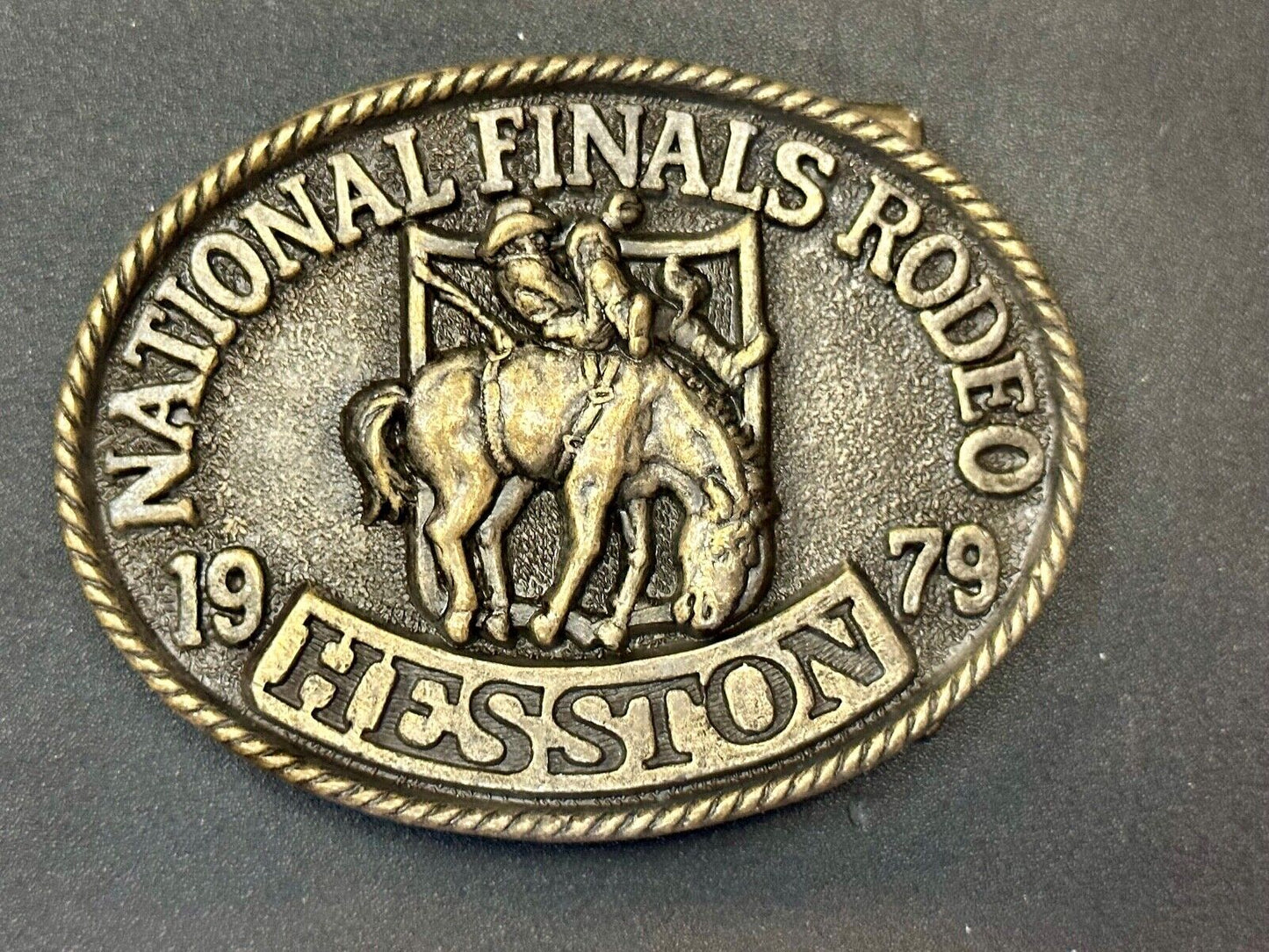 1979 Hesston National Finals Rodeo NFR Collectors Rodeo Cowboy Belt Buckle