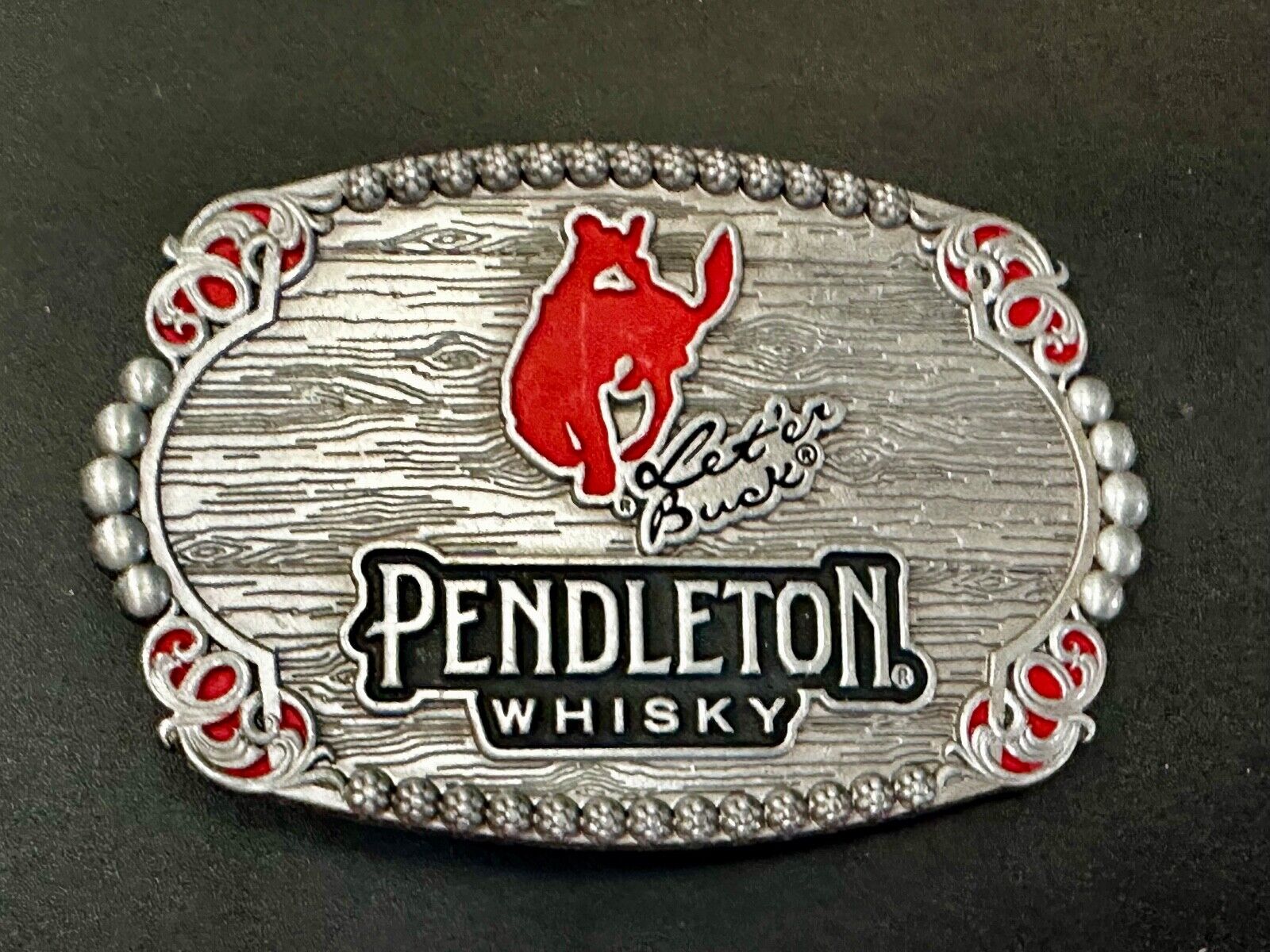 2023 Pendleton Whisky Let'er Buck Montana Silversmith Rodeo Cowboys Belt Buckle