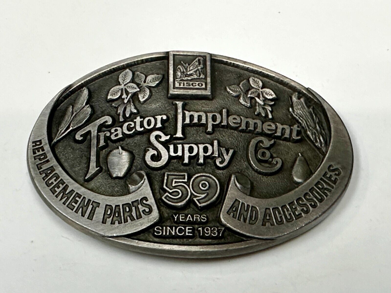 59 Years TISCO Tractor Implement Supply company Belt Buckle by Speccast