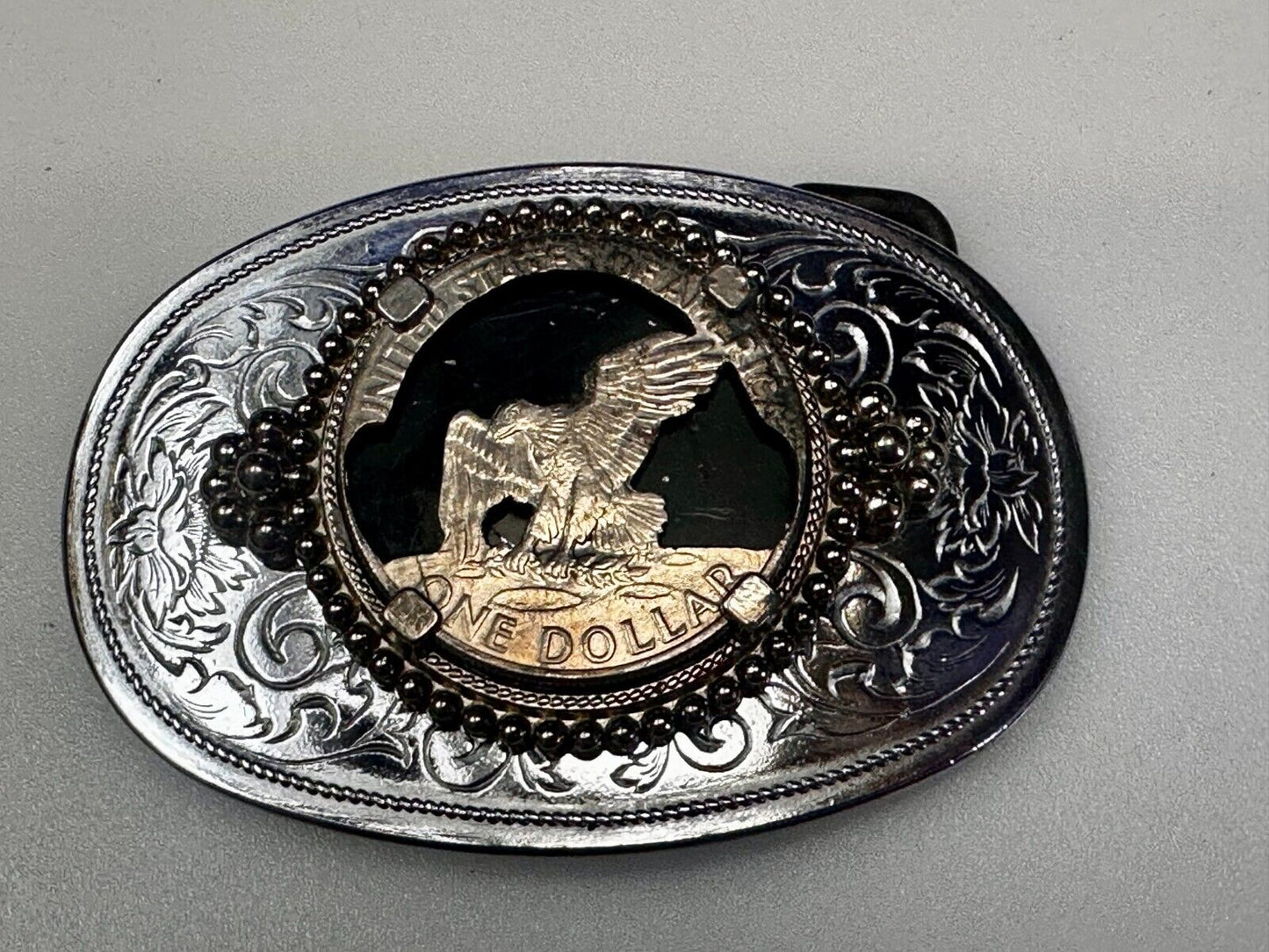 American Eagle Belt Buckle - or blank for your silver dollar coin or 39mm stone!
