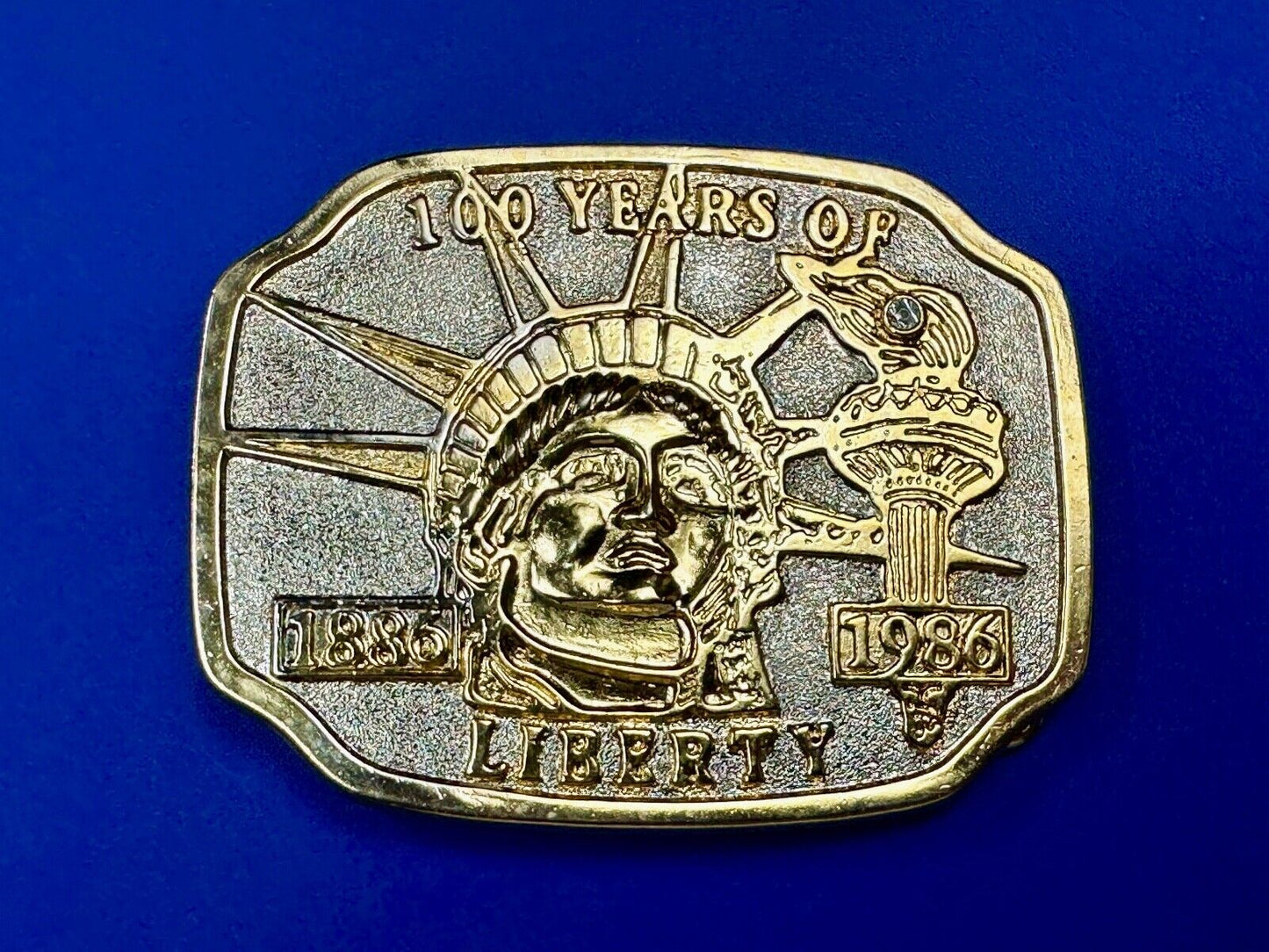 100 Years of Liberty  - NYC statue of Lady Liberty Souvenir belt buckle