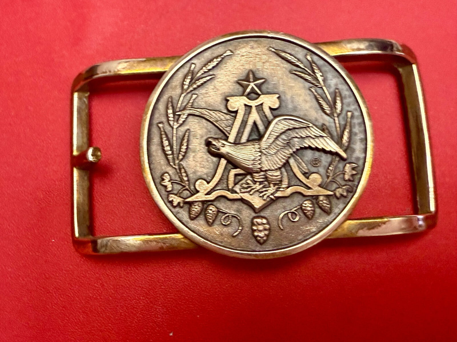 Anheuser Busch Beer Brewing Co Eagle Small Jostens Vintage Belt Buckle