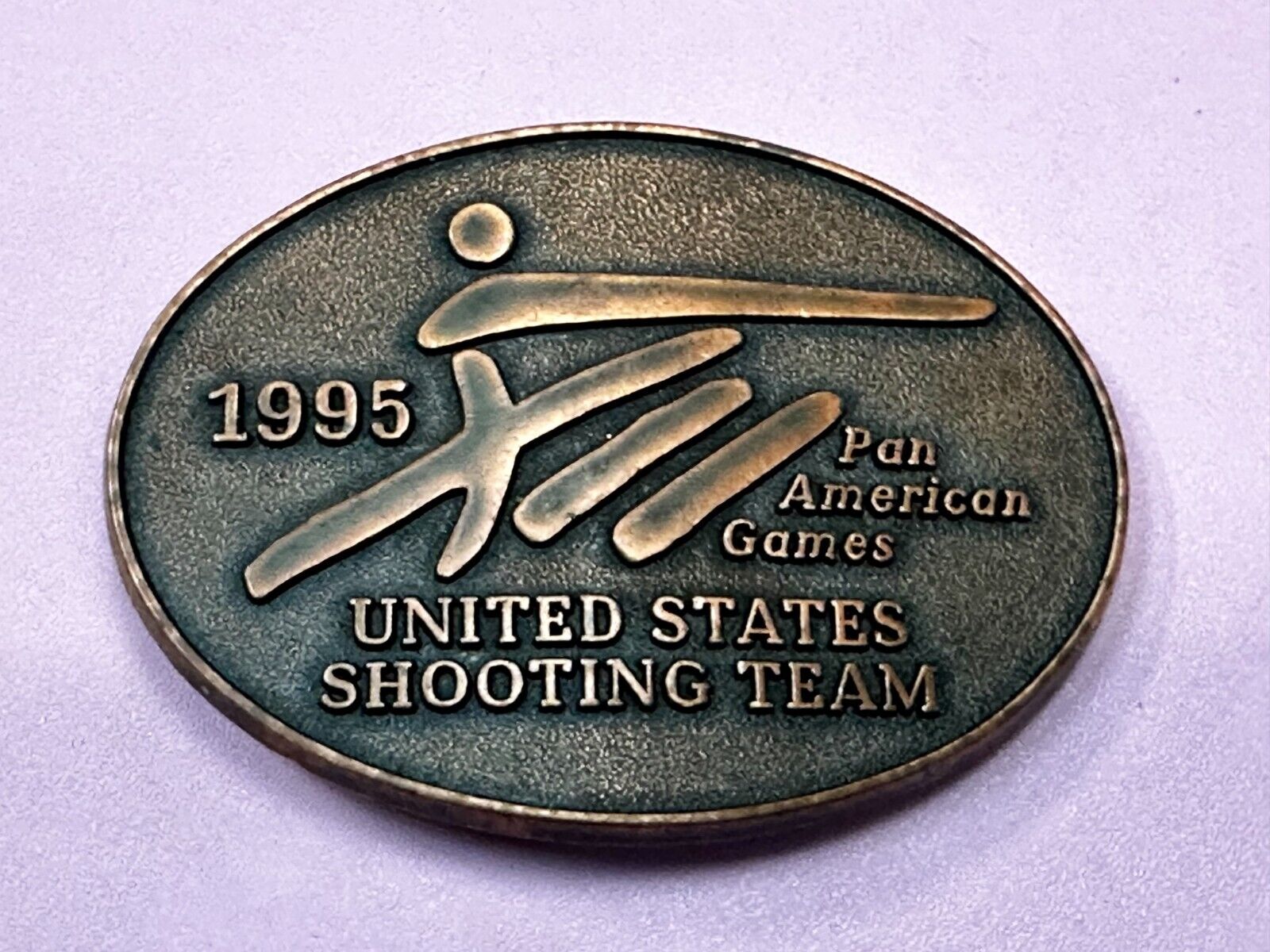 1995 Pan American Games US Shooting Team Vintage Belt Buckle