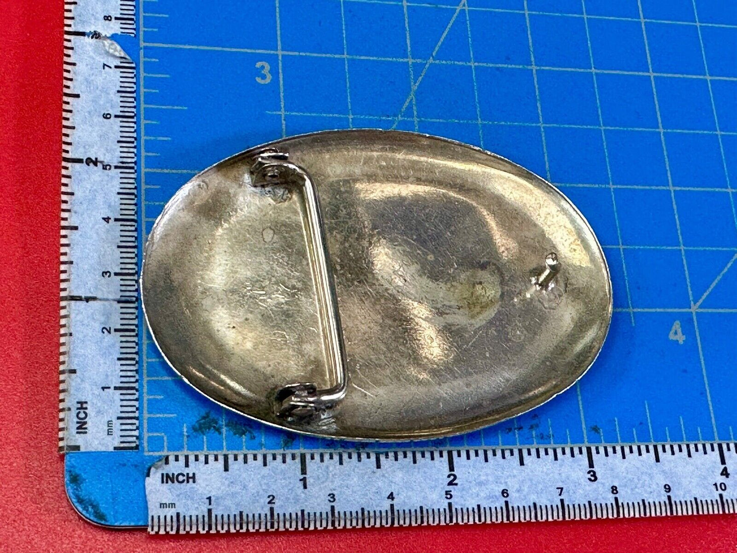 Flying Diving Hunting Patriotic EAGLE on Western two tone oval belt buckle