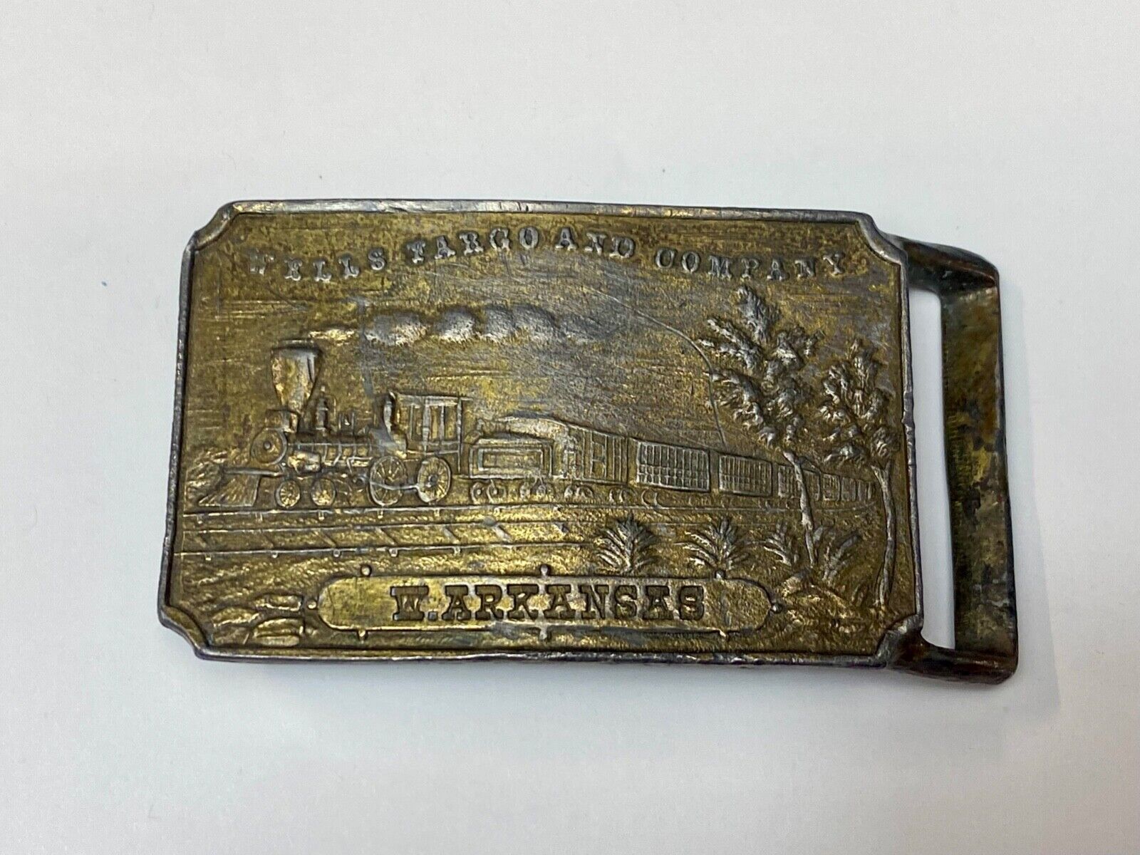 Train Steam Locomotive Wells Fargo & co West Arkansas Collectable belt buckle