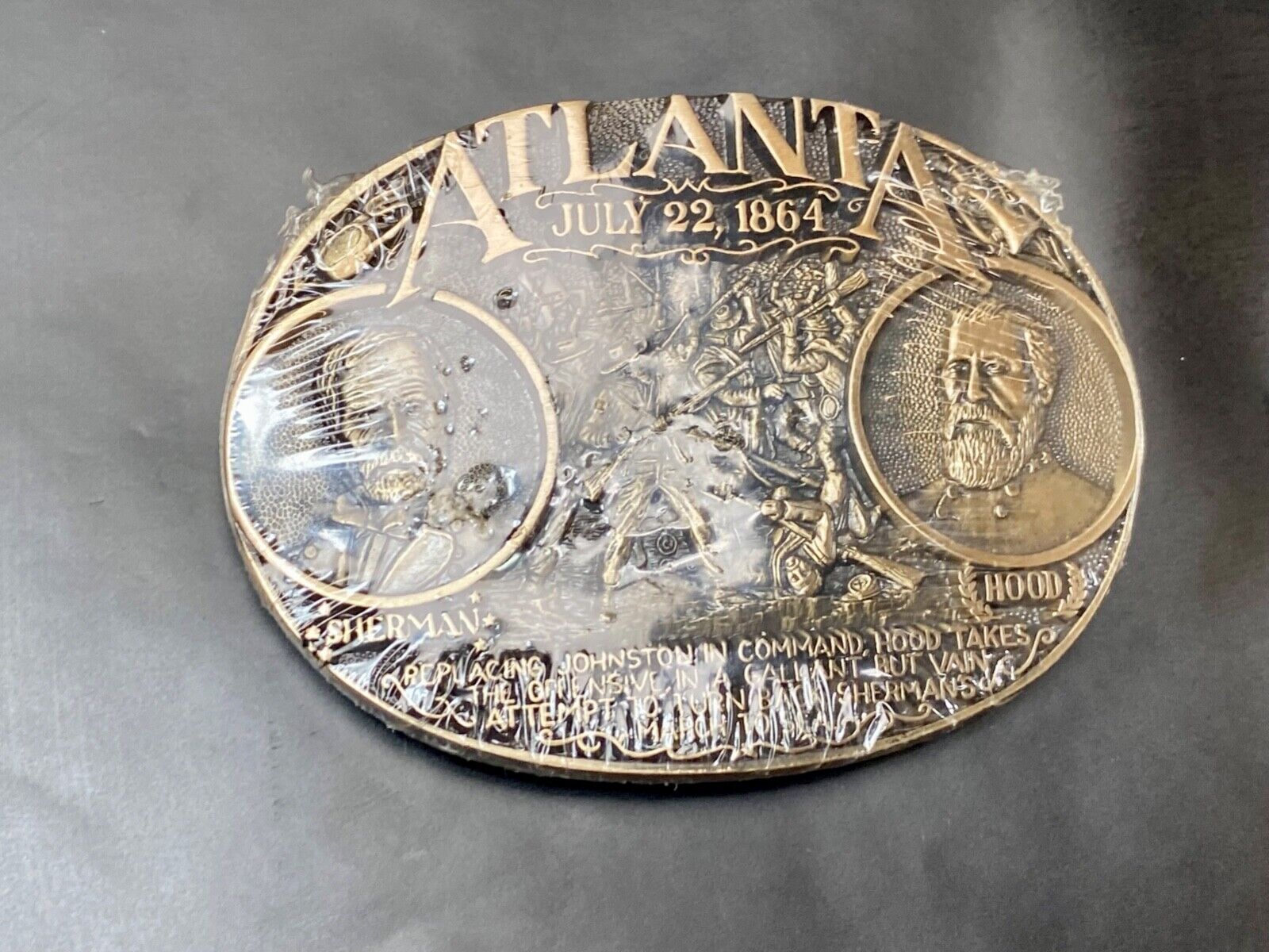 Atlanta Ga NOS belt buckle from Award Design Medals The Blue and the Gray series