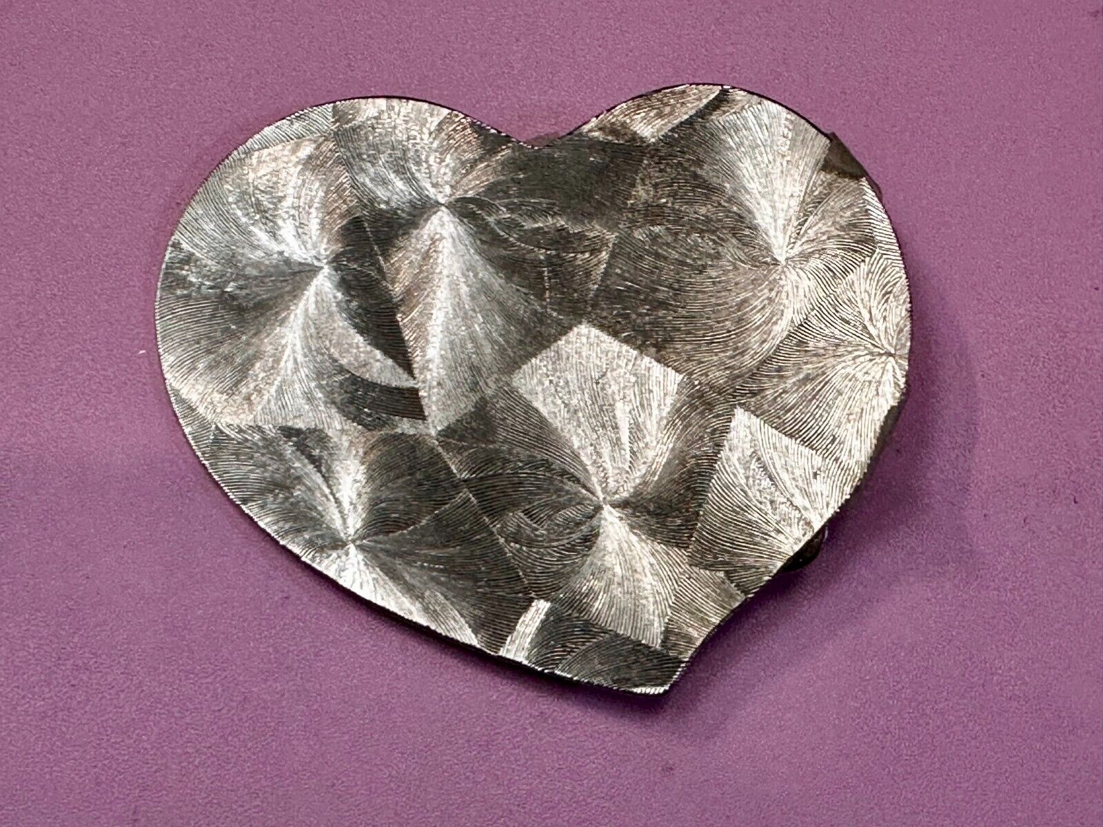 Artisan Heart Shaped Brushed Silver Color Cutout Belt Buckle