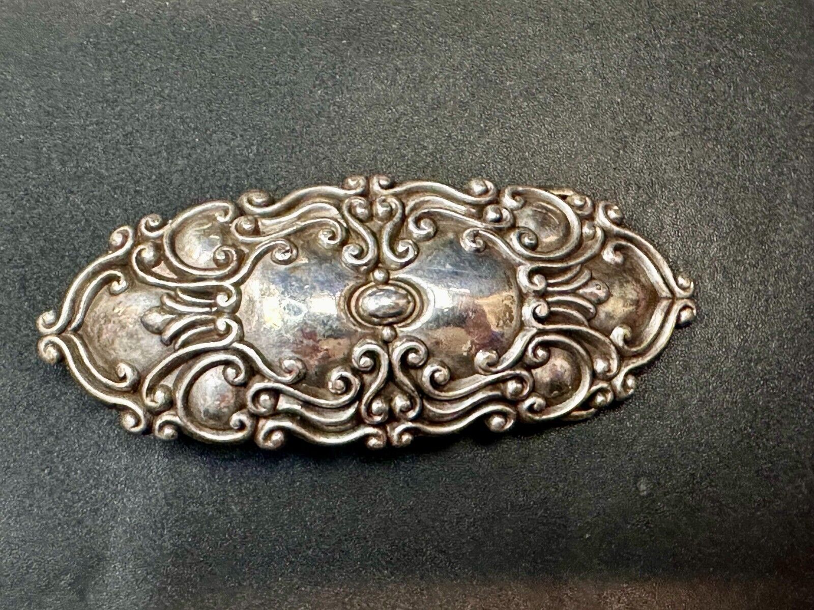 Victorian Art Style Floral Theme Silver Tone Vintage 1997 Belt Buckle