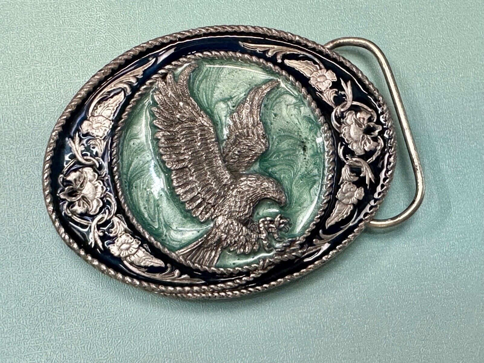 THE EAGLE - Attacking Hunting Diving Siskiyou Vintage Belt Buckle 1991 G-5