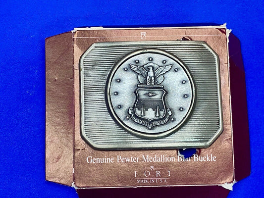 United States Air Force Academy Genuine Pewter Medallion Belt Buckle Fort