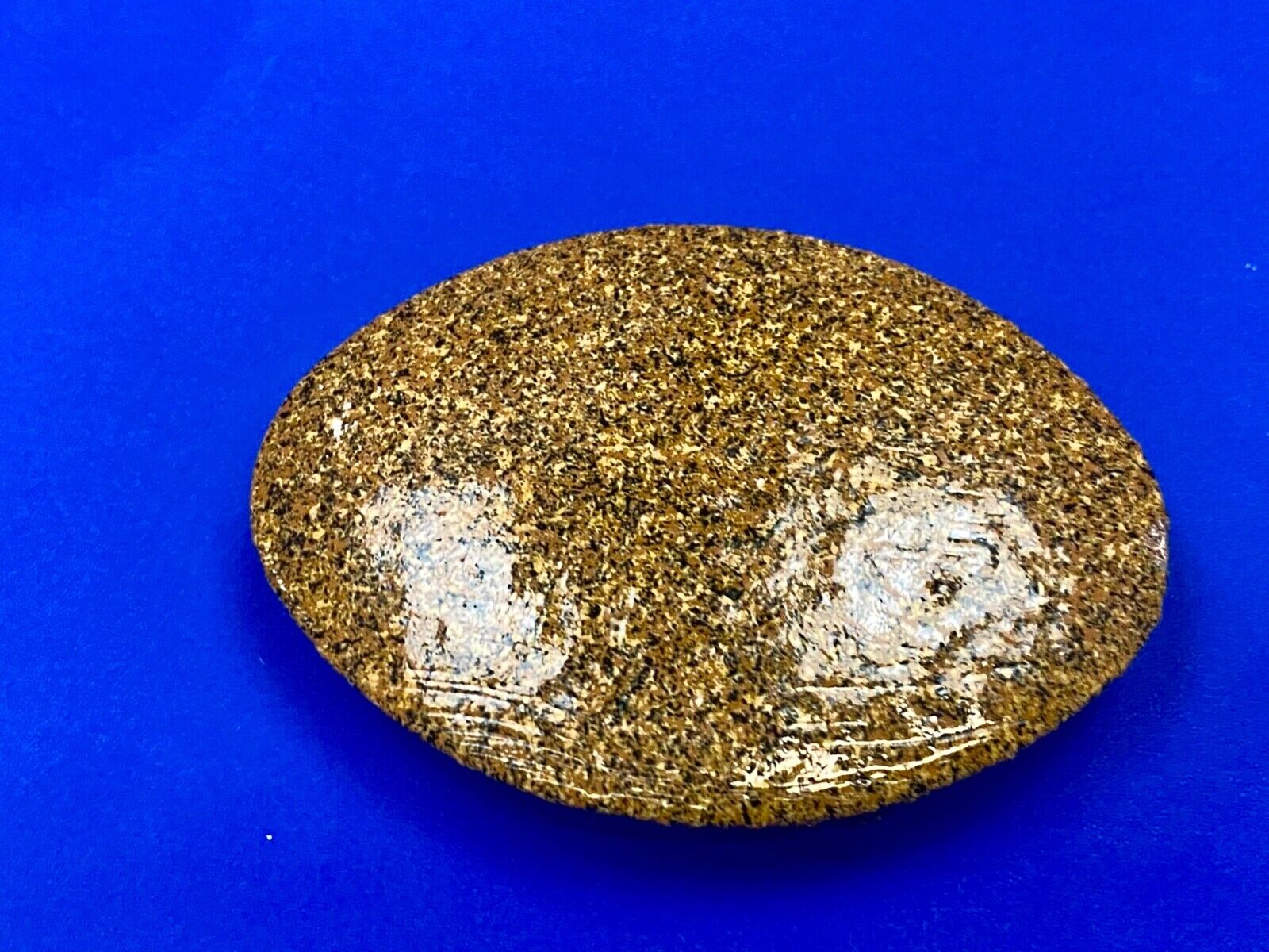 Artisan Half  Egg shaped oval Brown Textured painted belt buckle