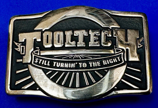ToolTech Still Turning to the right Vintage Anacortes Solid Brass Belt Buckle