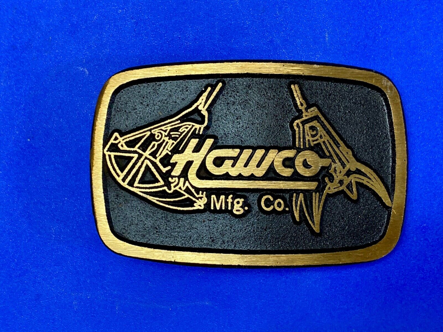 Vintage HAWCO MFG Co solid brass Dynabuckle belt buckle