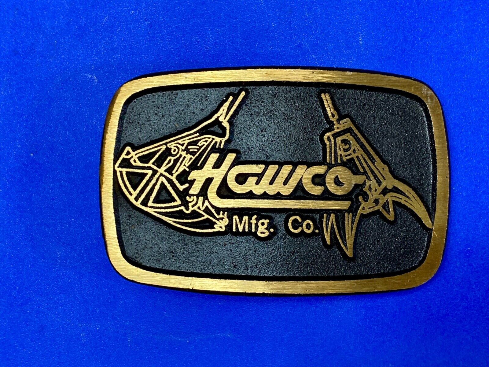 Vintage HAWCO MFG Co solid brass Dynabuckle belt buckle
