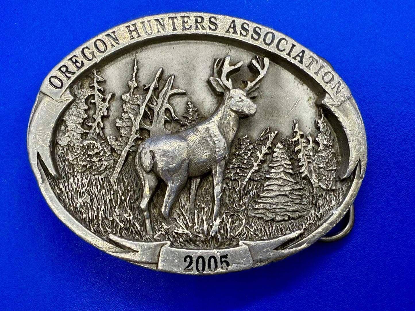 Annual Oregon Hunters Association Commemorative Pewter 2005 Siskiyou Belt Buckle