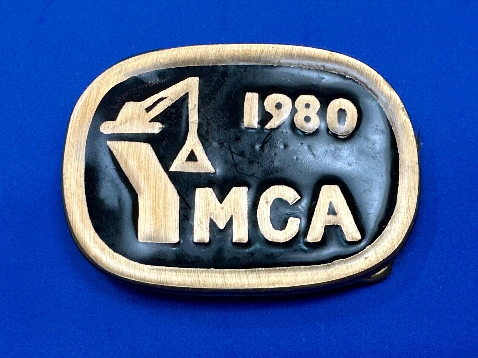 Vintage 1980 MCA crane Construction Street Heavy Equipment belt buckle