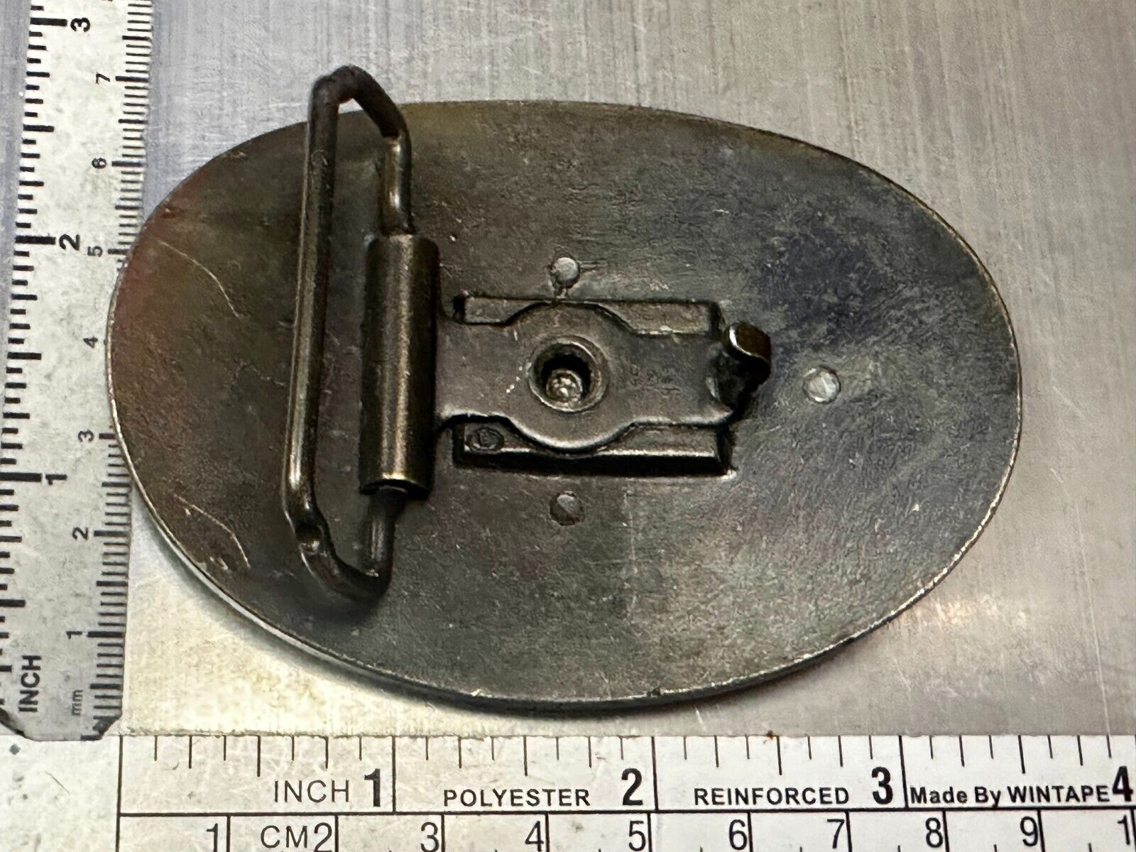 The Elk - Centered In Western Oval Brass Tone Usa Made Belt Buckle