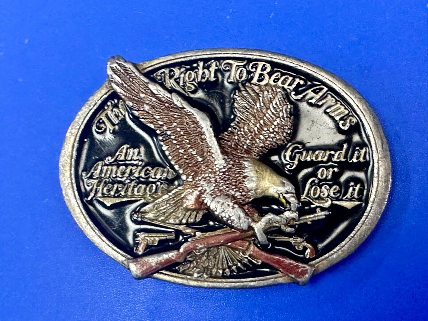 An American Heritage - Second Amendment gun laws Guard it or Lose it belt buckle