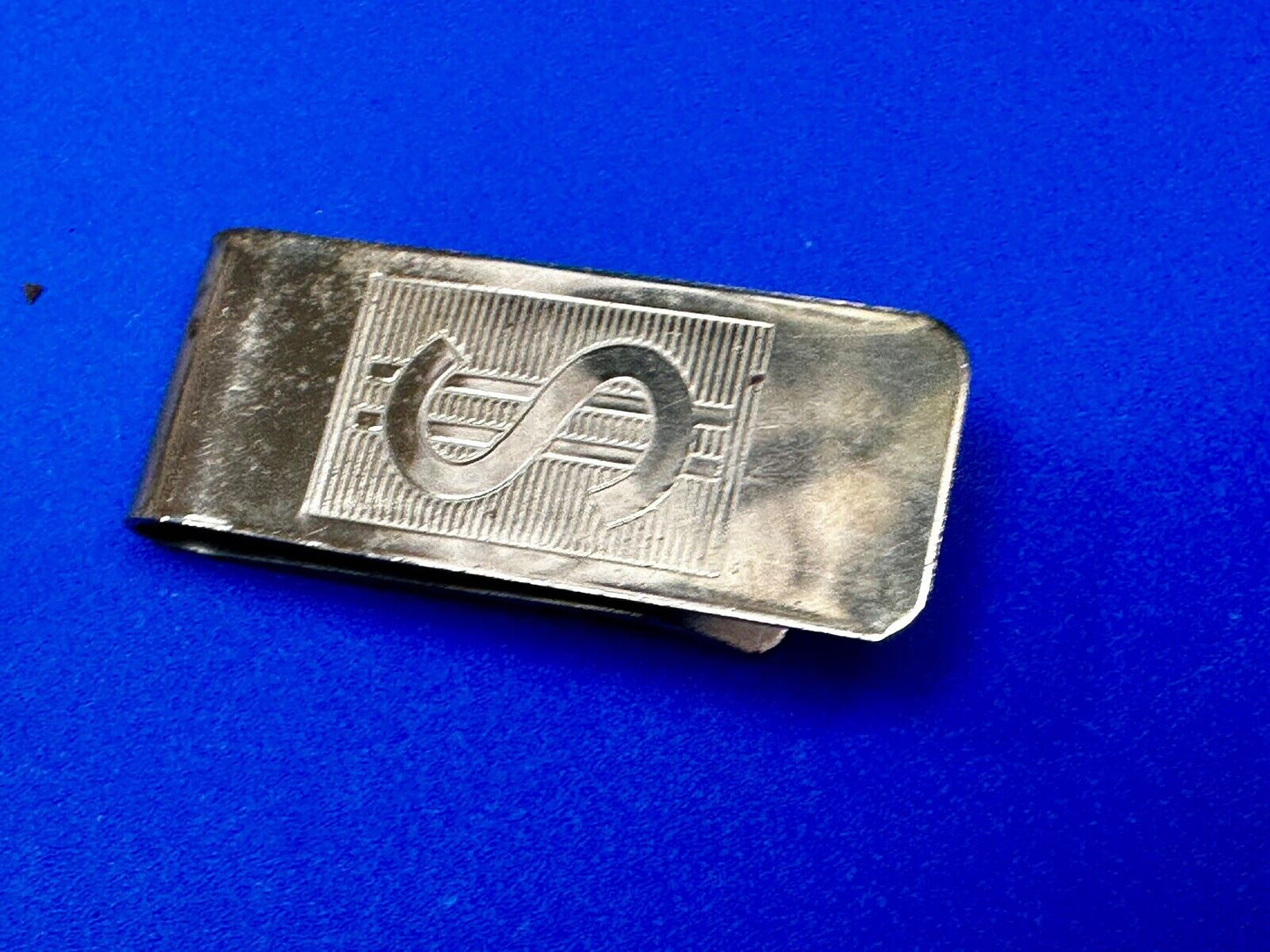Vintage Gold Tone Dollar Sign $ Bill Holder Old School Money Clip